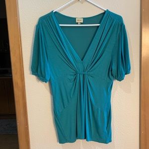 Ella Moss medium short sleeved teal top